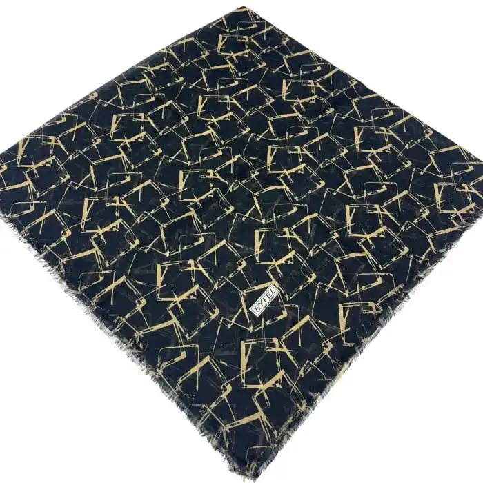 Eyfel Dimi Koton Eşarp Siyah-Karamel Serisi (FE525-09)