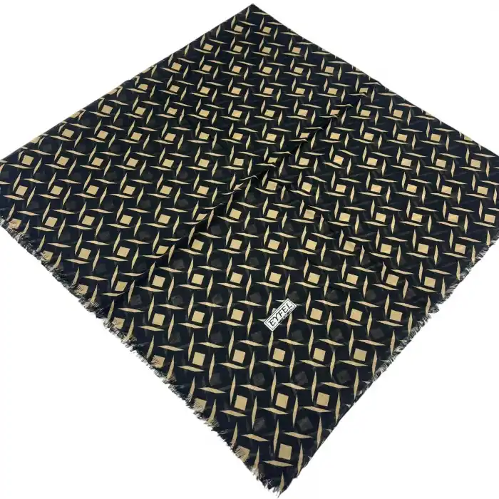 Eyfel Dimi Koton Eşarp Siyah-Karamel Serisi (FE525-10)