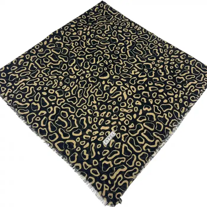 Eyfel Dimi Koton Eşarp Siyah-Karamel Serisi (FE525-11)