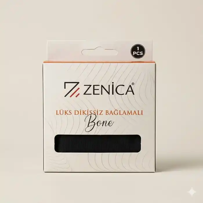 Zenica Lüks Dikişsiz Penye İpli Siyah Bone (PB05-01)