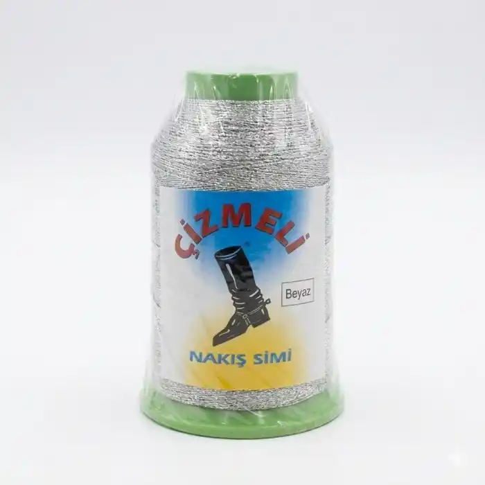 Çizmeli 50 gr. Beyaz Nakış Simi İp-(SİM-001)
