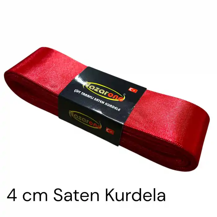 4 cm Kırmızı Saten Kurdele (10 mt.) - (SK-04-14)