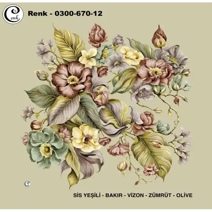 Cenk 100 cm Desenli Oyalık Yazma (Cnk-670-12)