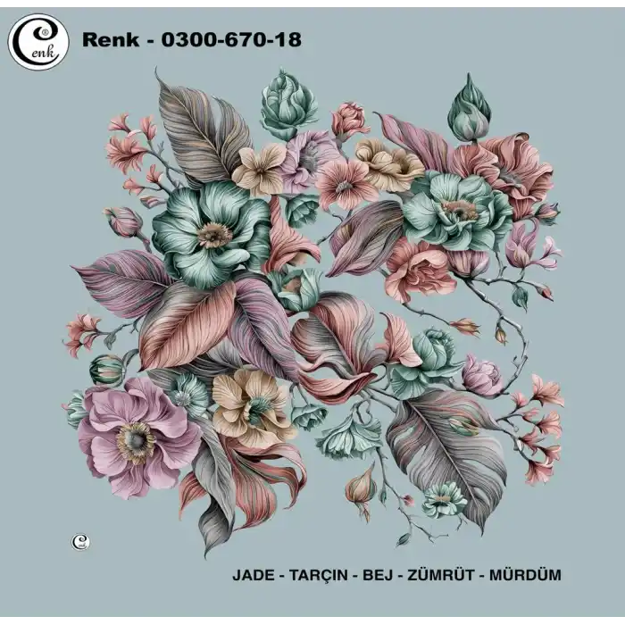 Cenk 100 cm Desenli Oyalık Yazma (Cnk-670-18)