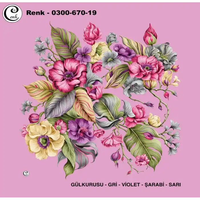 Cenk 100 cm Desenli Oyalık Yazma (Cnk-670-19)