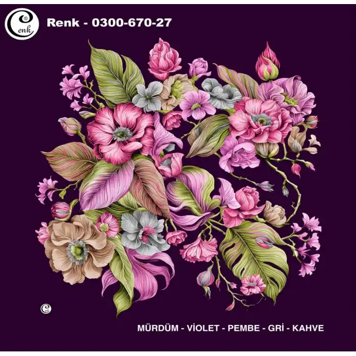 Cenk 100 cm Desenli Oyalık Yazma (Cnk-670-27)