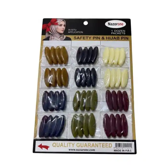 Nazarone Karışık Renk Eşarp Tokası 1 Paket (Eİ01-12)