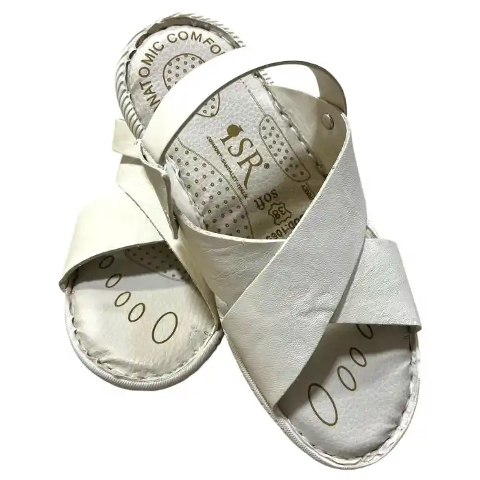 İsra Krem Deri Sandalet (sdt01)