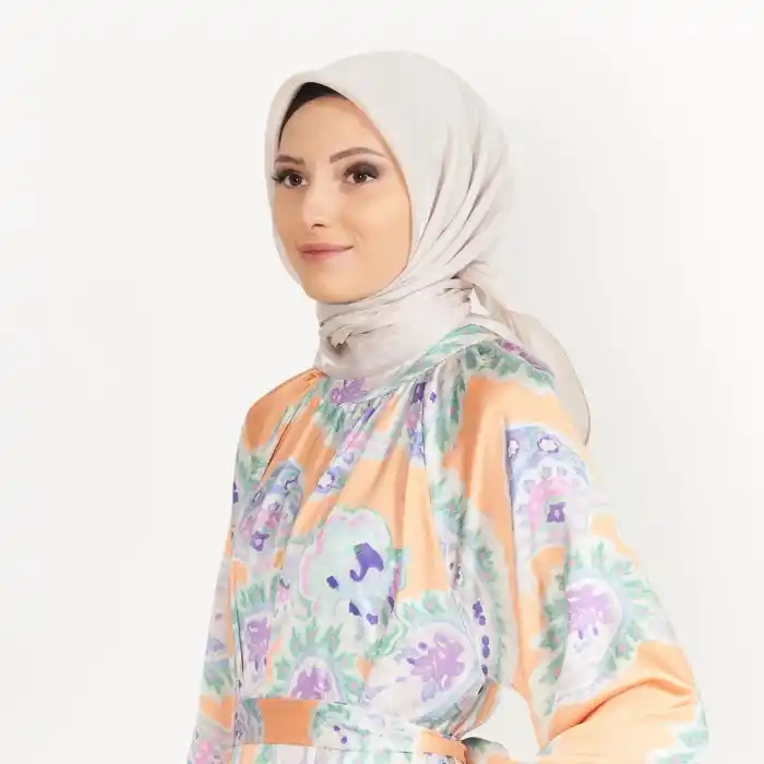 Picasso Düz Pırıltı Kehribar Eşarp Bej (ry9905)