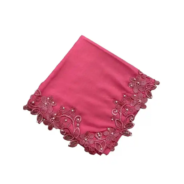 Sarmaşık Dantelli İncili Tülbent (Srm-90-05)