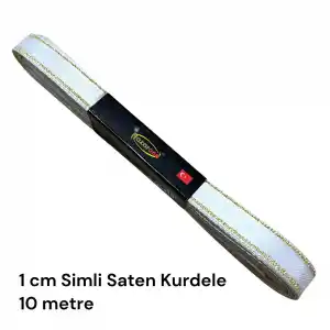 1 cm Simli Saten Kurdele (10 mt.) - (SSK-01-07)