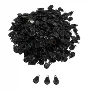 Pleksi Oya İşleme Pulu Hürrem Küpe Model (Siyah) (pul05-05)