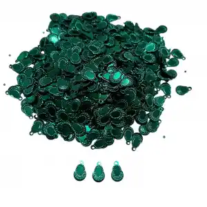 Pleksi Oya İşleme Pulu Hürrem Küpe Model (Koyu Zümrüt) (pul05-11)