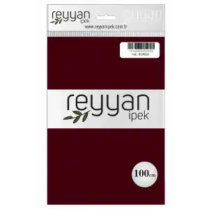 Reyyan İpek 100 Cm Düz Poşetli Yazma (Bordo)-148