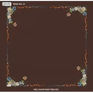 Reyyan İpek 100 cm Desenli Oyalık Yazma (ryyn-439-05)