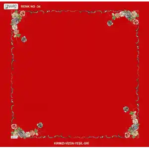 Reyyan İpek 100 cm Desenli Oyalık Yazma (ryyn-439-08)