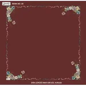 Reyyan İpek 100 cm Desenli Oyalık Yazma (ryyn-439-09)