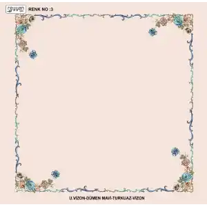 Reyyan İpek 100 cm Desenli Oyalık Yazma (ryyn-439-19)