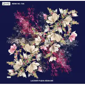 Reyyan İpek 100 cm Desenli Oyalık Yazma (ryyn-440-24)