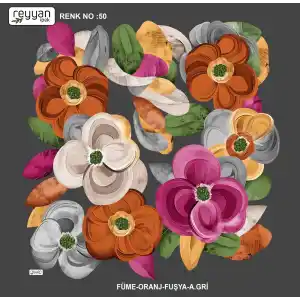 Reyyan İpek 100 cm Desenli Oyalık Yazma (ryyn-441-18)