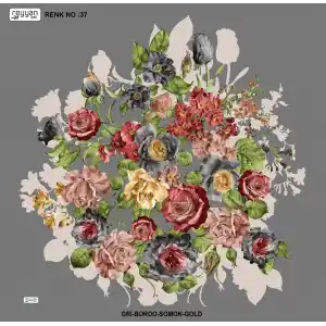 Reyyan İpek 100 cm Desenli Oyalık Yazma (ryyn-443-09)