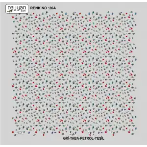 Reyyan İpek 100 cm Desenli Oyalık Yazma (ryyn-444-03)