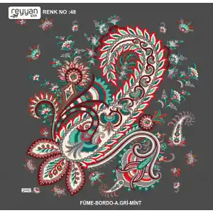 Reyyan İpek 100 cm Desenli Oyalık Yazma (ryyn-446-19)