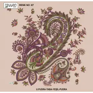 Reyyan İpek 100 cm Desenli Oyalık Yazma (ryyn-446-25)