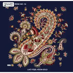 Reyyan İpek 100 cm Desenli Oyalık Yazma (ryyn-446-29)