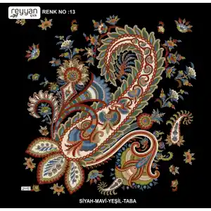 Reyyan İpek 100 cm Desenli Oyalık Yazma (ryyn-446-30)