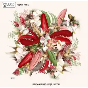 Reyyan İpek 100 cm Desenli Oyalık Yazma (ryyn-448-04)