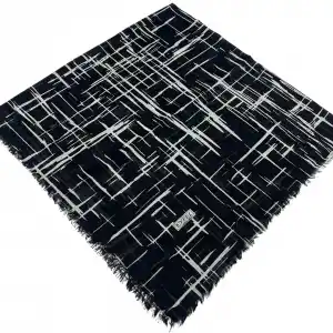 Eyfel Dimi Koton Eşarp Siyah-Beyaz Serisi (FE524-02)