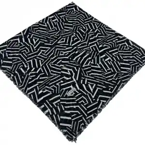 Eyfel Dimi Koton Eşarp Siyah-Beyaz Serisi (FE524-10)