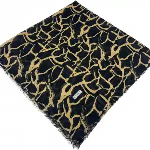 Eyfel Dimi Koton Eşarp Siyah-Karamel Serisi (FE525-12)