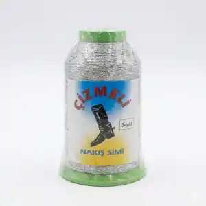 Çizmeli 50 gr. Beyaz Nakış Simi İp-(SİM-001)