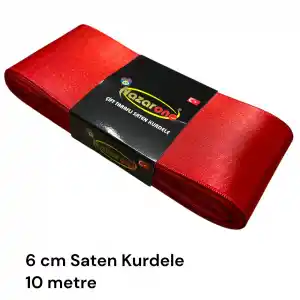 6 cm Kırmızı Saten Kurdele (10 mt.) - (SK-06-01)
