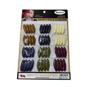 Nazarone Karışık Renk Minelli Toplu Eşarp iğnesi 1 Adet (Eİ01-12)