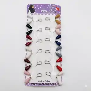 Nazarone Karışık Renk Eşarp Klipsi 1 Paket (Eİ01-15)