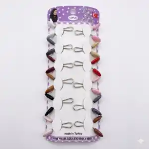 Nazarone Karışık Renk Eşarp Klipsi 1 Paket (Eİ01-16)