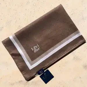 Levidor Şerit Kenarlı Monogram Şal (Mng9912)