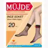 Müjde 20 Denye İnce Soket Çorap 6lı Paket (Renk:Sahra-51) (20denye)