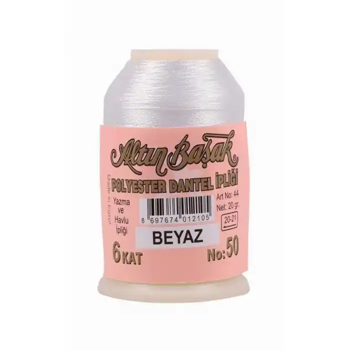 Altınbaşak 20 Gram Polyester Oya İpi (Renk:BEYAZ)