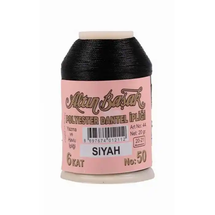 Altınbaşak 20 Gram Polyester Oya İpi (Renk:siyah)