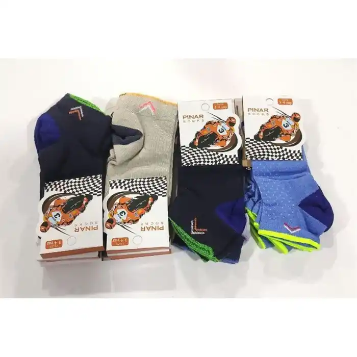 Erkek Çocuk Penye Patik Çorap 12li Paket (Yaş:3-4) (EC-99-01)