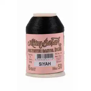 Altınbaşak 20 Gram Polyester Oya İpi (Renk:siyah)