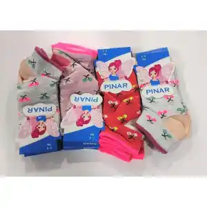 Kız Çocuk Penye Patik Çorap 12li Paket (Yaş:5-6) (KC-99-02)