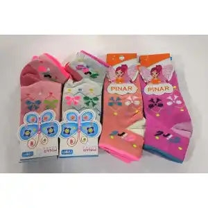 Kız Çocuk Penye Patik Çorap 12li Paket (Yaş:7-8) (KC-99-03)