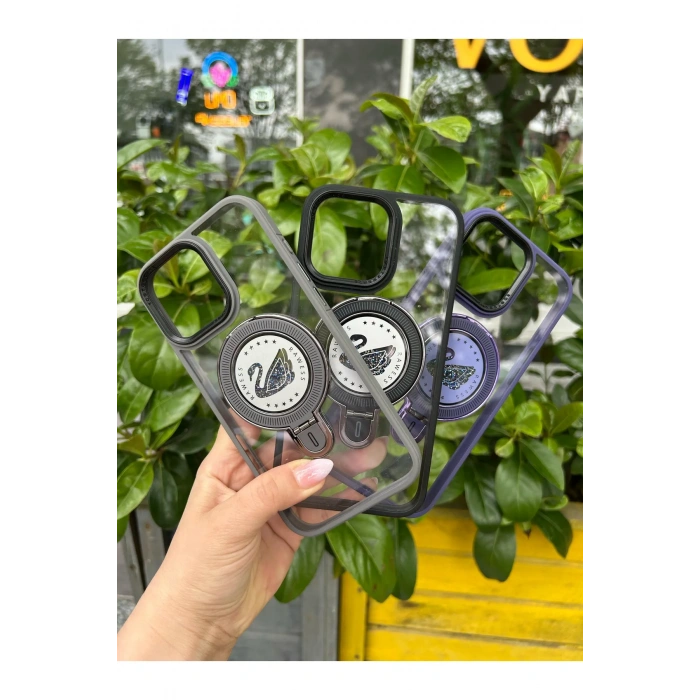 Apple Iphone Uyumlu Magsafe ve Stand Özellikli Swan Silikon Kılıf