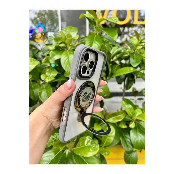 Apple Iphone Uyumlu Magsafe ve Stand Özellikli Swan Silikon Kılıf