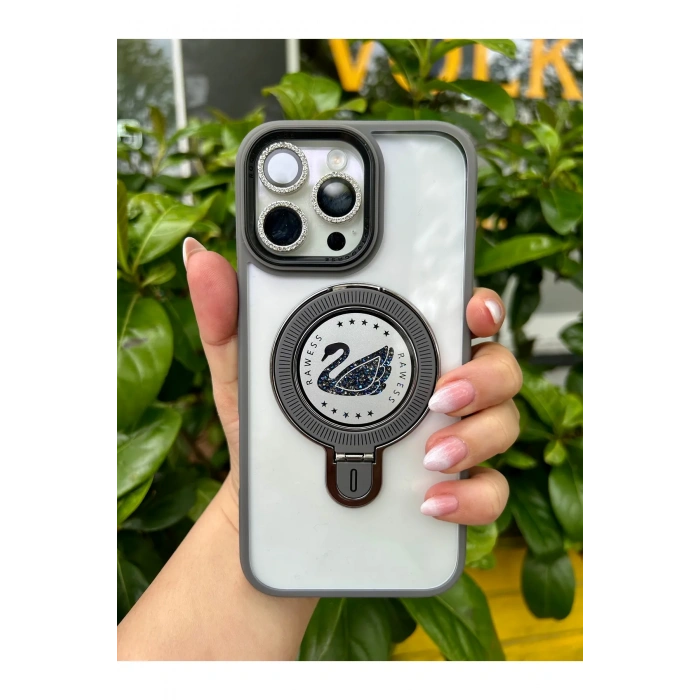 Apple Iphone Uyumlu Magsafe ve Stand Özellikli Swan Silikon Kılıf